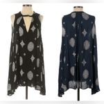 Free People  Black Sleeveless Tree Swing Tunic Dress Photo 2