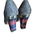 Elaine Turner Platform Heels Open Toe Brown Suede Tortoise Shell Heel Gold Hardw Size 6.5 Photo 9