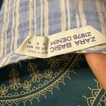 ZARA  Blue and White Plaid Long Sleeve Dress Photo 2