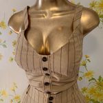 Pinstripe pants and crop top matching set two piece pant set size M Tan Size M Photo 5