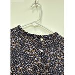 Loft Multicolor Womens Floral Ruffle Neck Bib Blouse Forever - Size L Photo 4