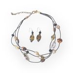 Chico's new Chico’s ❁ Boho Glass Bead Beach Necklace + Earring Set ❁ Animal Print ❁ Chic Photo 11