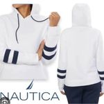 Nautica NWOT Náutica Women's White and Navy Hoodie Photo 1
