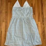 Victoria Beckham Check Print Tie Dress Maxi Blue Green size 6 Photo 4
