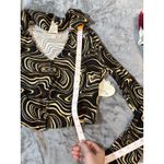 Self Esteem NWT  Size‎ Medium 70s Ripple Brown wavy long sleeve crop top retro Photo 7