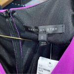 David Meister Sheath Career Purple and Black Color Block Sleeveless Dress Photo 9