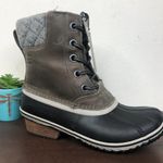 Sorel NEW  Slimpack Lace II Lace Up Duck Boots in Quarry Black Size 7 Photo 1