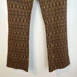 Free People NWT Geometric Boot Cut Brown/Yellow Boho Pull On Pants Size 6 Photo 6