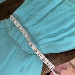 Vintage 70s teal aquamarine dress with matching belt Size M Photo 7