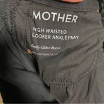 MOTHER High Waisted Looker Ankle Fray Jeans in Guilty Glitter Racer Size 29 Black Photo 4