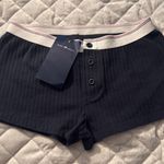 Brandy Melville Navy Ribbed Shorts Photo 0