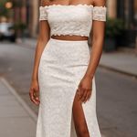 Macy's This stunning 2-piece floral lace dress in size Xsmall Photo 0