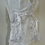 Madrag white corset style top with lace straps, bow detailing and tie up sides;M Size M Photo 2