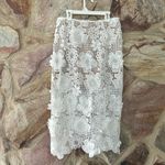 Commense Asymmetrical Floral Lace Top Skirt Set size M White Size M Photo 4