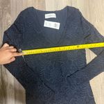 Abercrombie & Fitch Top Womens S Floral Lace Overlay V-Neck Long Sleeve Blue Photo 0