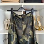 Alice + Olivia  Maeve Silk Camo Asymmetric Midi Slip Skirt Photo 6