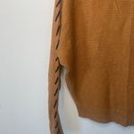 Magaschoni  Stitch Trim Dolman Sleeve Brown Sweater Blouse Sz Large Photo 2