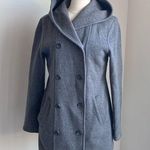James Perse Hooded Coat Womens Sz 4 Grey Double Breasted Sweatcoat Photo 0