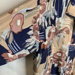 Vintage 100% Silk Floral Jacket Sz Large Blue Pink Peach Tan Photo 8