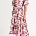 Abercrombie & Fitch  Emerson Poplin Puff Sleeve Midi Dress Size Small Photo 0