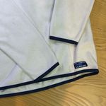 L.L.Bean White Quarter-Zip Fleece Pullover with Navy Trim Sweater Womens MediumP Photo 2