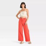 Universal Threads Universal Thread Women's High-Rise Corduroy Sailor Wide Leg Ankle Jeans Red 12 Photo 3