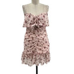 The East Order  Lila Ruched Floral-print Mini Dress In Blush‎ Rose Print Medium Photo 2