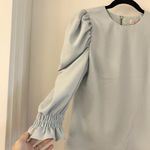 Rachel Parcell  Light Blue Puff Sleeve Ruffle Blouse Size S Photo 2