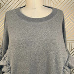 Madewell Mile(s) by‎  Gray Ruffle Sweatshirt Top Photo 3