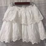 Gap Organic Cotton Ruffle Eyelet White Mini Skirt - Sz.Small Photo 3