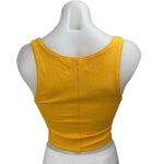 Urban Outfitters  Yellow Mustard Sleeveless Ribbed Knit Square Tank Crop Top L Photo 1