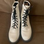 Wild Pair  Arriele  PU leather White Lace Up Bootie Winter Shoes. Size 8 1/2. Photo 3