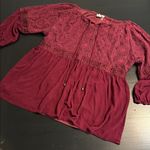 Simply Noelle  Burgundy Lace Blouse Photo 0