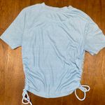 ZARA  Sky Blue Ruched Short Sleeve Top Photo 1