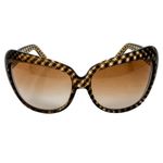 Bottega Veneta intrecciato check checkered oversized wrap sunglasses + case Photo 2