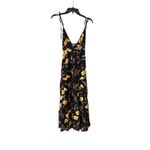 Reformation  Jaden Black Floral Tie Strap Midi Dress - Size 2 Photo 5