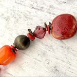 Chico's  red, orange and black beaded statement necklace Photo 5