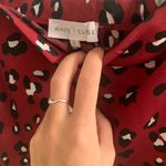 Red Leopard Print Satin Midi Skirt Photo 3