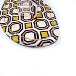 Tory Burch Yellow Pink Geometric Print Patent Leather Miller Sandals Size 8 Photo 3