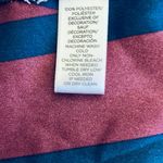 Loft  Plum Navy Red White Geometric Printed Long Sleeve Shift Shirt Dress Photo 8