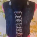 Embellished distressed denim vest size M Blue Size M Photo 7