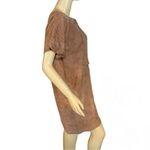 VINTAGE 1970'S ANN TAYLOR BROWN GENUINE SUEDE SHORT SLEEVE SHIFT DRESS (6) Photo 2