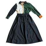 Chinti & Parker Long Sleeve Color Block Dress Knee Length w/ Belt Size 4 Women's Black Photo 0