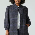 Vintage 80’s/90’s New York Girl Gray Wool Blend Plaid Blazer Coat​​​​ Size M Photo 0