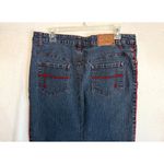 Goddess Trends Womens Maxi Denim Pencil Skirt Red Stitching Size 14 Western Blue Photo 5