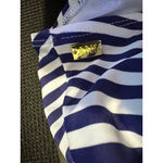 Jones New York Jones NY white and navy striped one shoulder bathing swimsuit one shoulder NEW S Photo 6