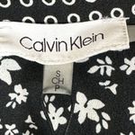 Calvin Klein NWT Button Down Shirt Womens S Black White Floral Patchwork Funky Photo 4