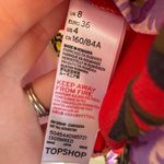 Topshop  Cherry Red Floral Hawaiian Tied Wrap Cropped Blouse Womens 4 Beach Photo 5