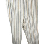 Woman Within Plus Size 28W Linen Pants Striped Elastic Waist Pull On Tan 1710 Photo 0
