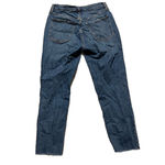 Old Navy  High Rise OG Straight Secret Smooth Pockets Dark Blue Distressed Jeans Photo 1